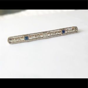 14kt/Platinum Ladies Vintage Pin-Art Deco